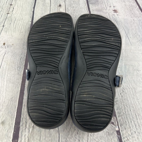 Vionic Womens Lidia Suede Mary Jane Sandal Blue Suede Mule Slides Sz 7 - Picture 8 of 8